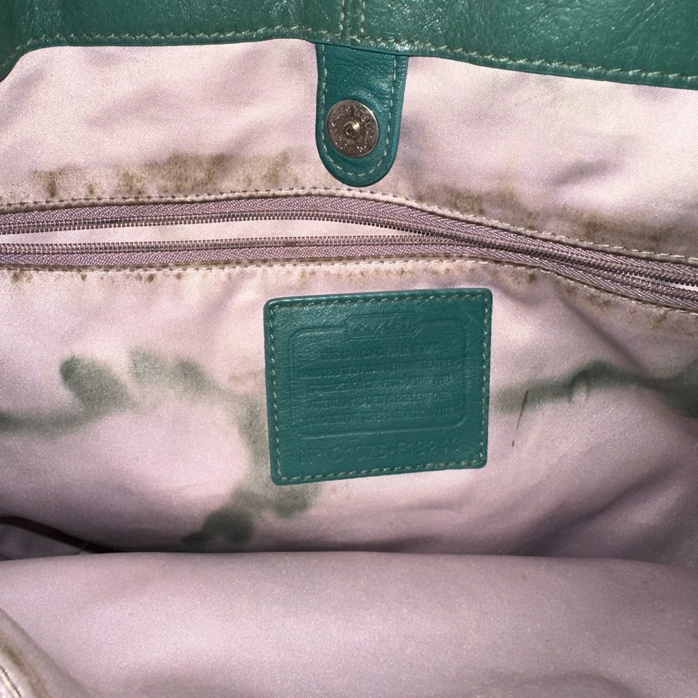 Vintage Coach Ashley Green Leather Shoulder Bag - Picture 4 of 4